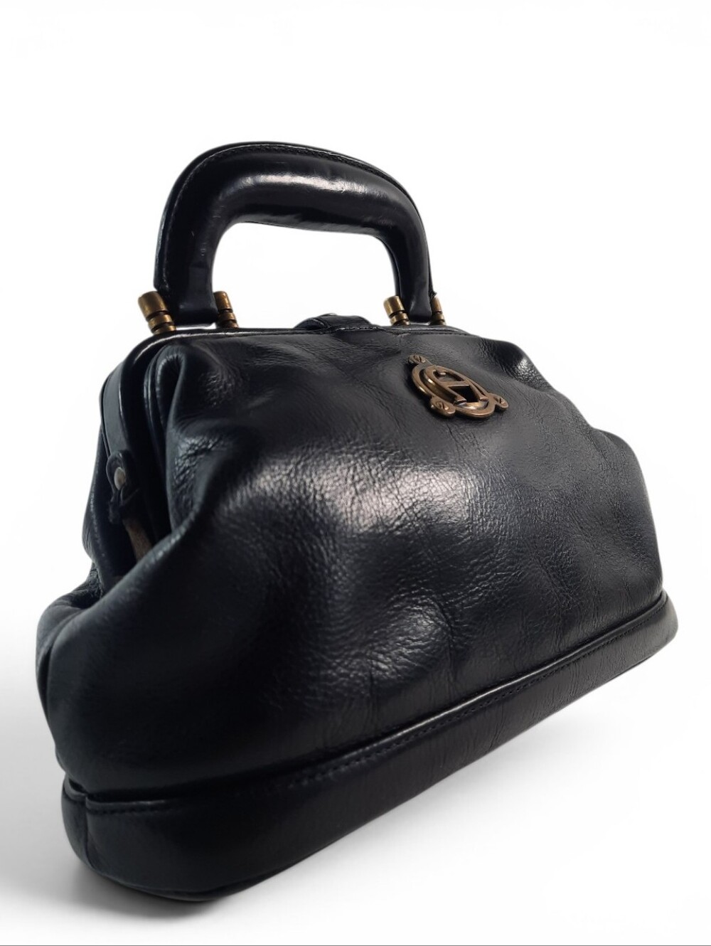 90's ETIENNE AIGNER Doctors Bag Frame Vintage Gladstone Top Handle Satchel - Picture 8 of 16